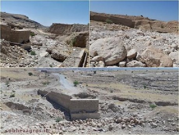 زخم کهنه ۹ ساله سیل بر تن روستای پشت تاوه شهرستان دنا+تصاویر