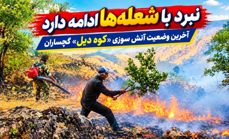 آخرین وضعیت آتشسوزی «کوه دیل» گچساران آخرین وضعیت آتشسوزی «کوه دیل» گچساران